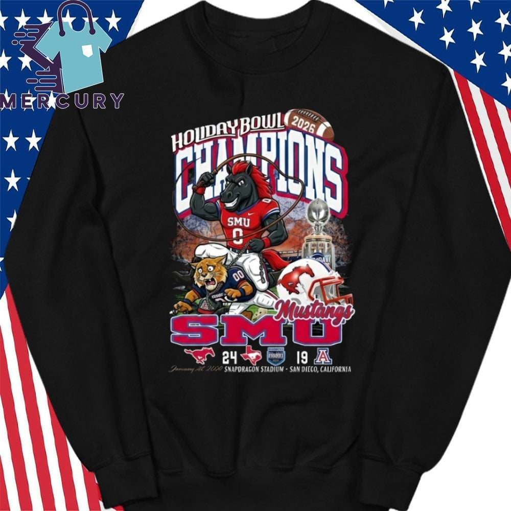 SMU Mustangs Football 2026 Holiday Bowl Champions Mascot Vintage Shirt