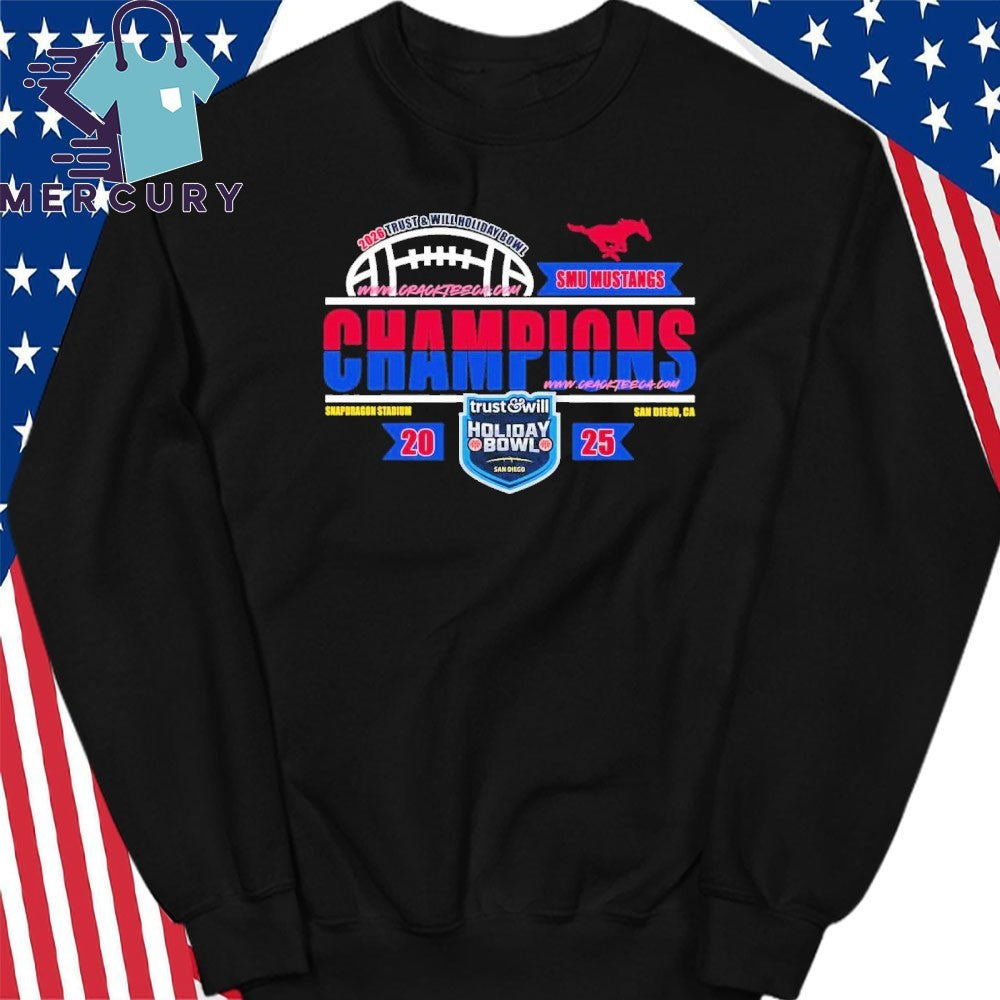 SMU Mustangs Football 2026 Trust & Will Holiday Bowl Locker Room Shirt