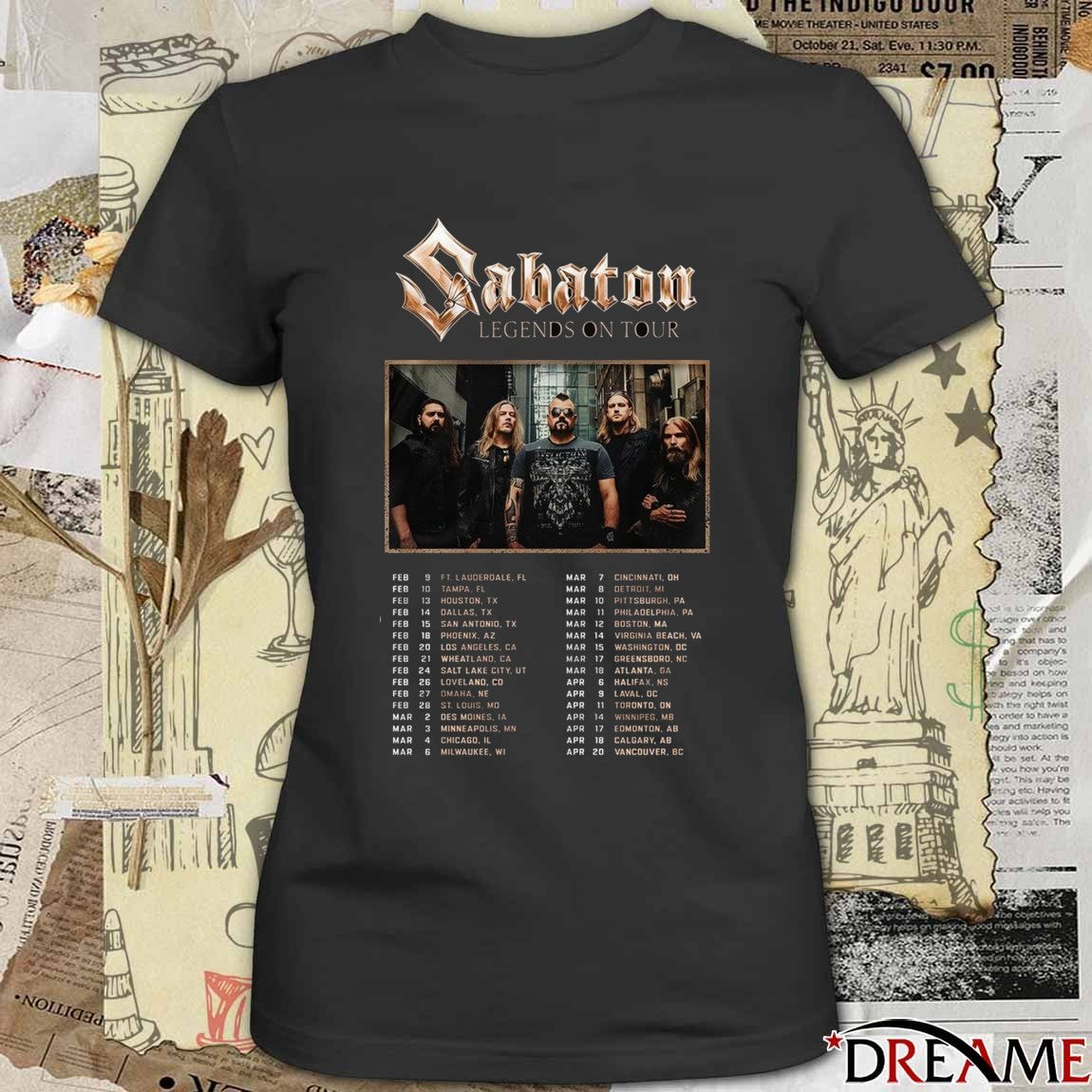 Sabaton Legends On Tour Schedule February – April 2026 t-shirt