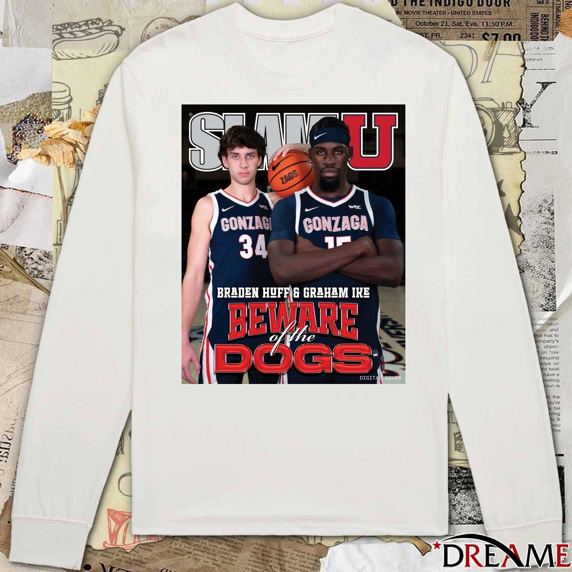 Salm U Braden Huff and Graham Ike Beware Of The Dogs Gonzaga Bulldogs Poster t-shirt