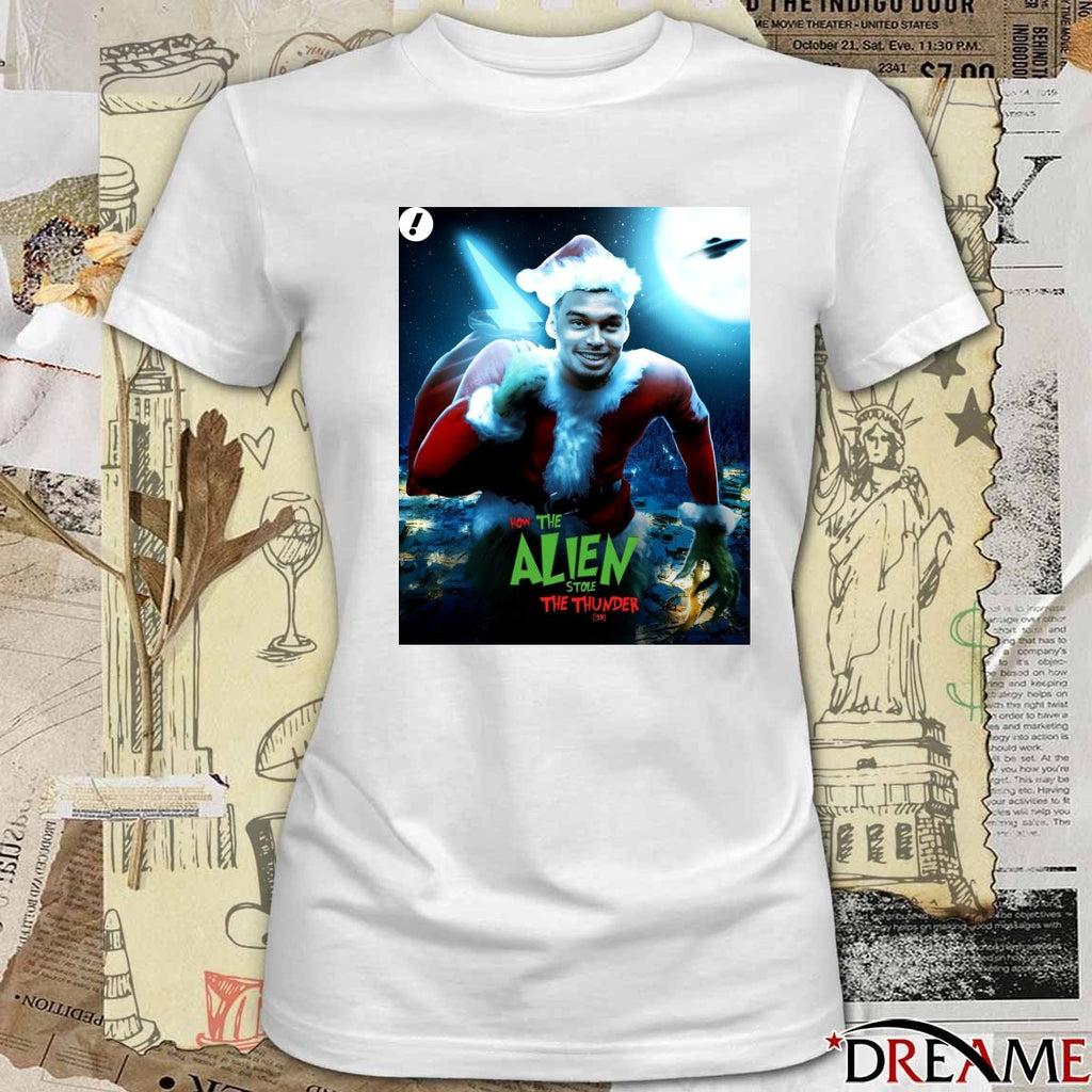 San Antonio Spurs Vs Oklahoma City Thunder How the Grinch Stole The Thunder Christmas Day Yahoo Sports Poster t-shirt