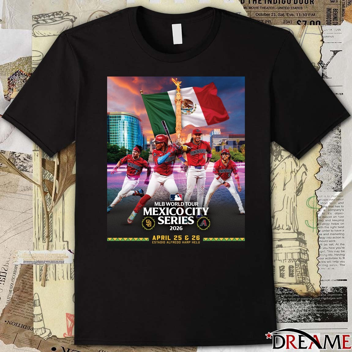 San Diego Padres Vs Arizona Diamondbacks MLB World Tour Mexico City Series 2026 April 25 – 26 Poster t-shirt