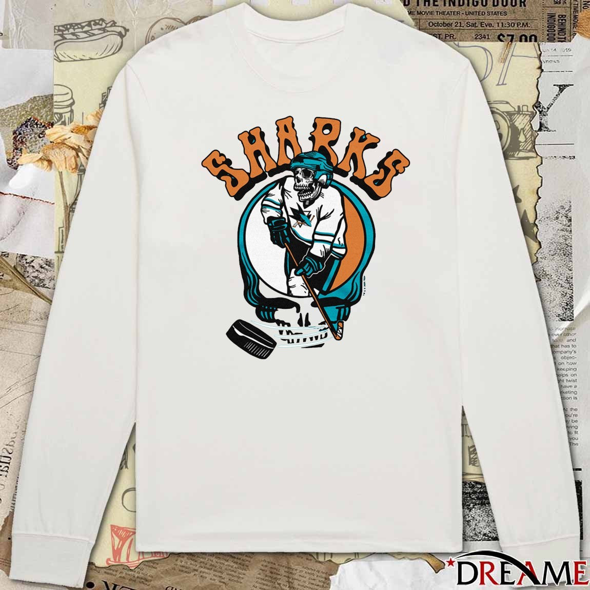San Jose Sharks Homage Grateful Dead 2025 t-shirt