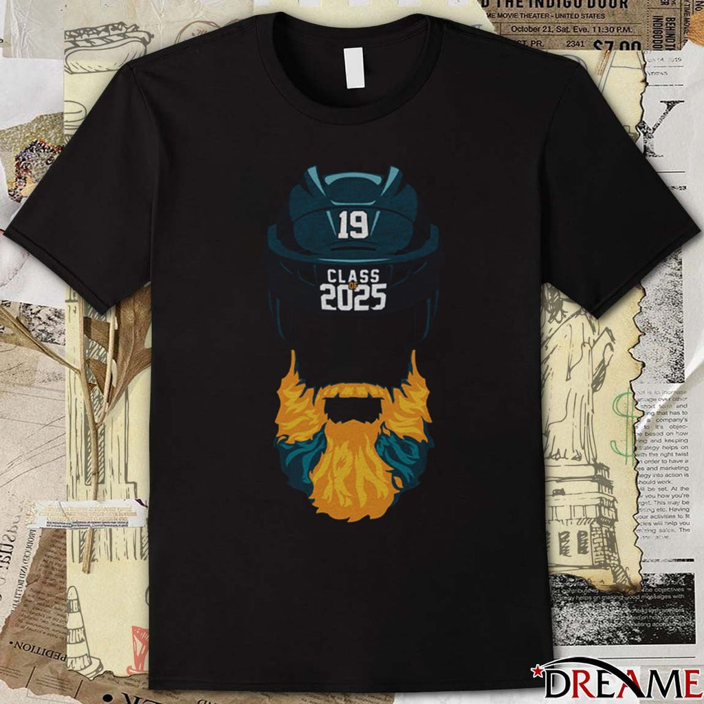 San Jose Sharks Jumbo Joe 19 Hall of Fame Beard Black t-shirt
