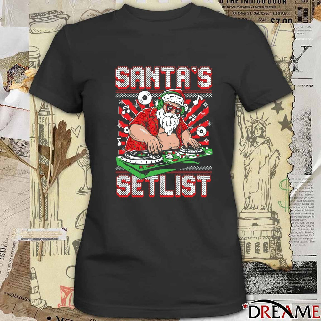 Santa’s Setlist Ugly Christmas Sweater 2025 Santa Claus t-shirt