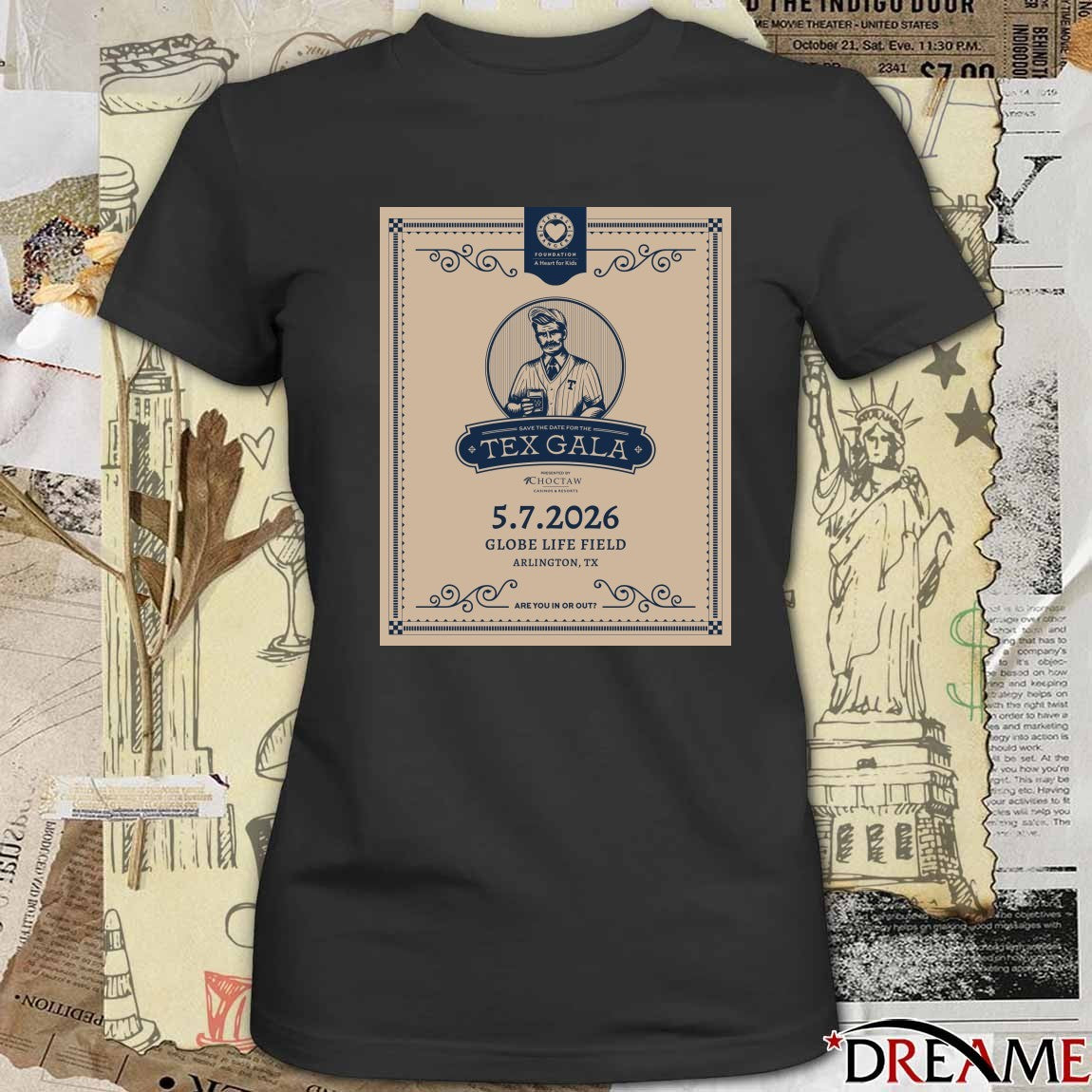 Save the Date For The TEX Gala May 7, 2026 Globe Life Field in Arlington, TX Poster t-shirt
