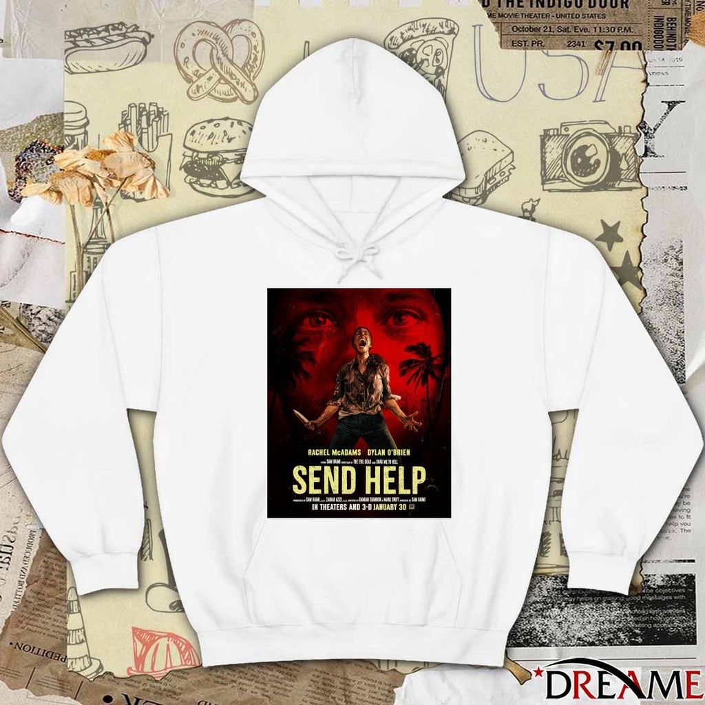 Send Help Rachel McAdams and Dylan O’Brien in theaters and 3-D on January 30, 2026 Poster t-shirt