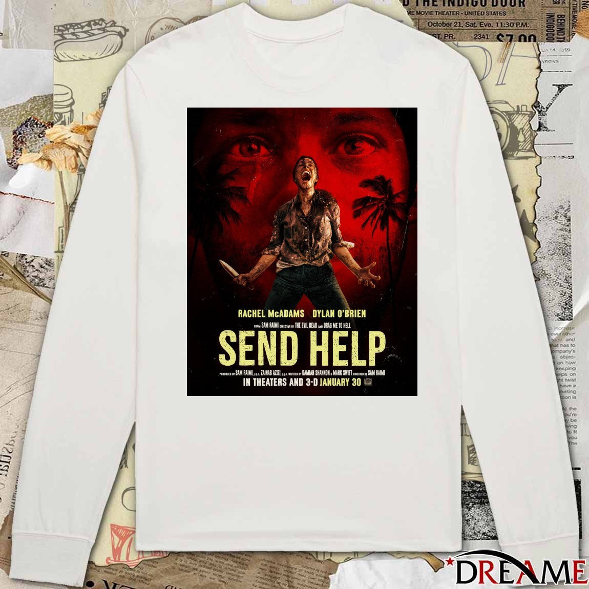 Send Help Rachel McAdams and Dylan O’Brien in theaters and 3-D on January 30, 2026 Poster t-shirt