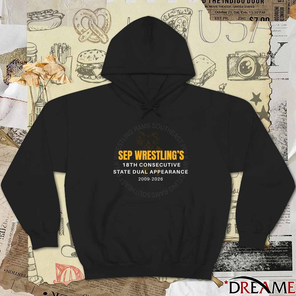 Sep Wrestling’s 18th Consecutive State Dual Appearance 2009-2026 t-shirt