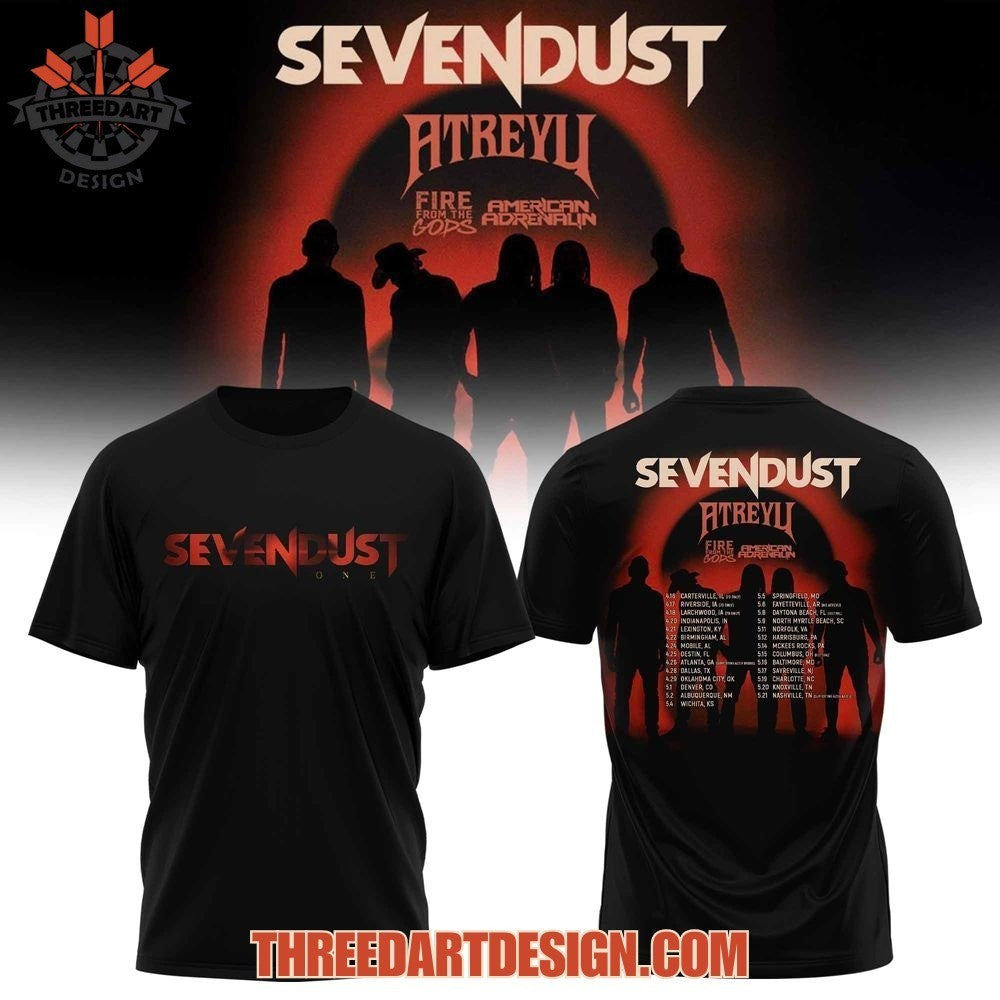 Sevendust Atreyu Fire From The Gods & American Adrenalin Shirt