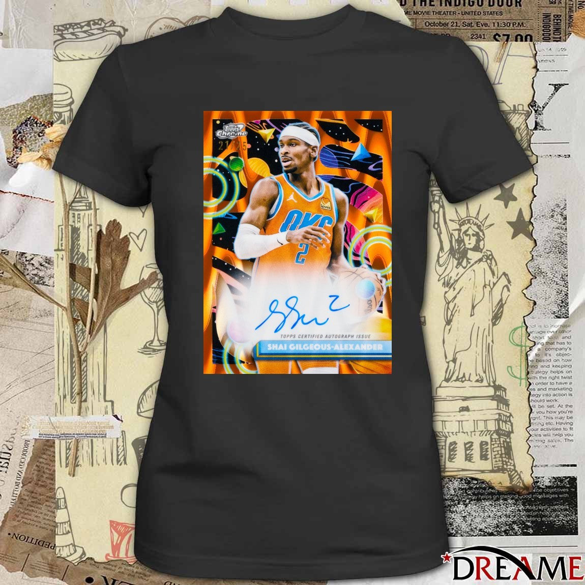 Shai Gilgeous-Alexander Topps Cosmic Chrome Basketball Card Signature t-shirt