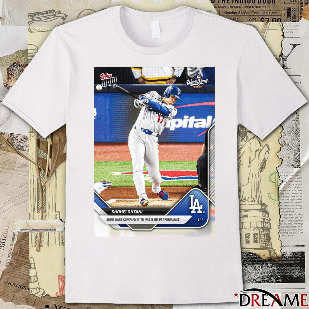 Shohei Ohtani 2025 MLB Topps Los Angeles Dodgers Joins Rare Company With Multi-Hit Performance Card t-shirt