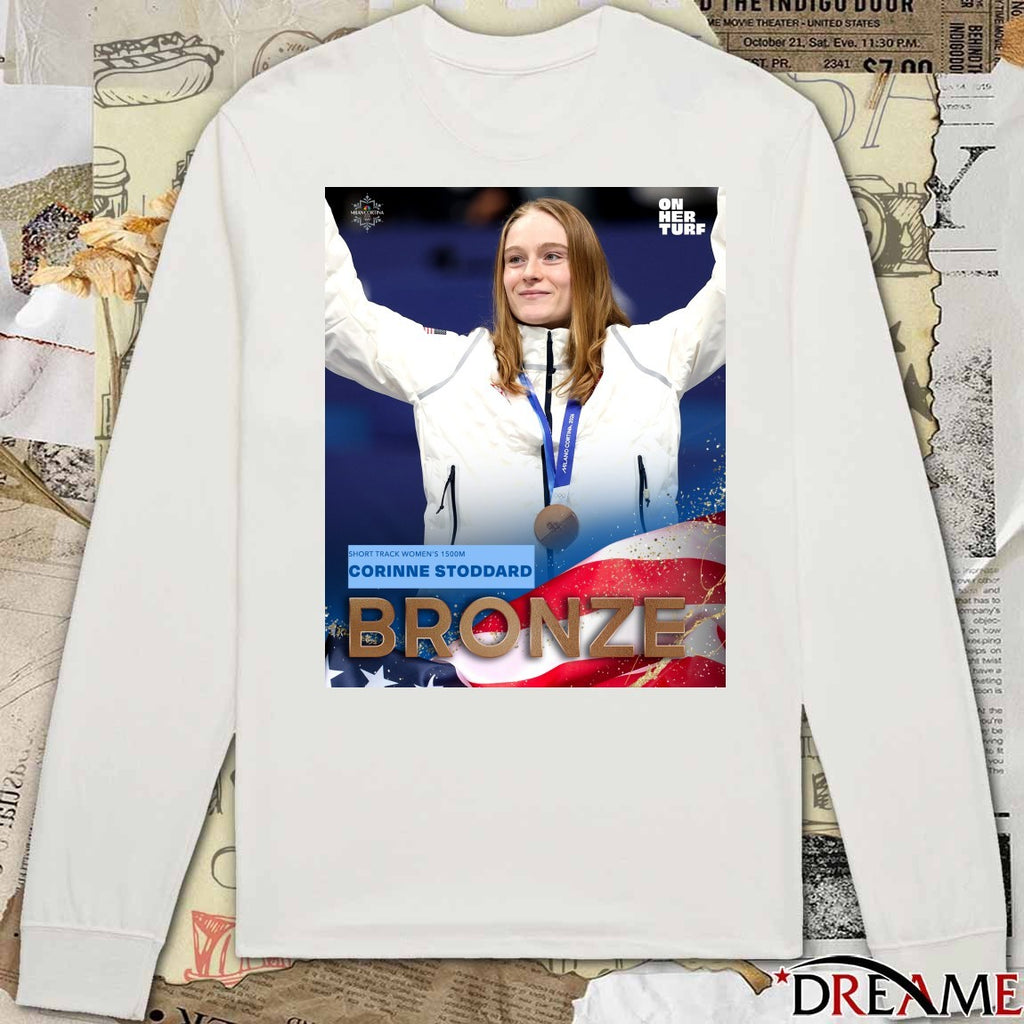Short Track Women’s 1500m Corinne Stoddard Bronze Medal 2026 Winter Olympics t-shirt