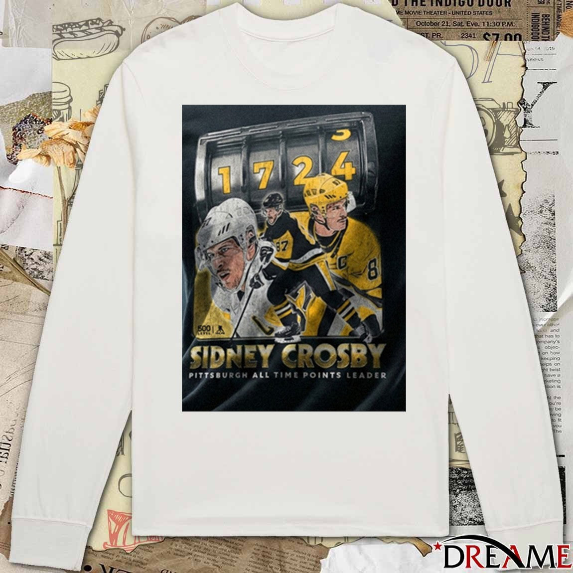 Sidney Crosby Pittsburgh Penguins 1,724 Pittsburgh All Time Points Leader t-shirt