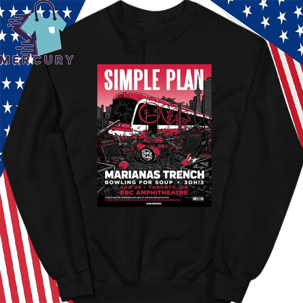 Simple Plan RBC Amphitheatre 2026 Toronto ON August 20th Shirt