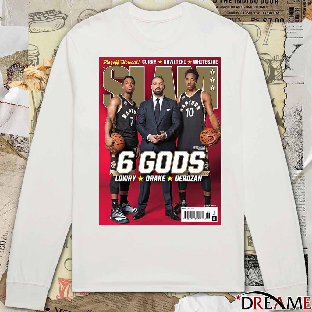 Slam 6 Gods Lowry, Drake and Derozan Playoff Blowout Curry Nowitzki Whiteside t-shirt