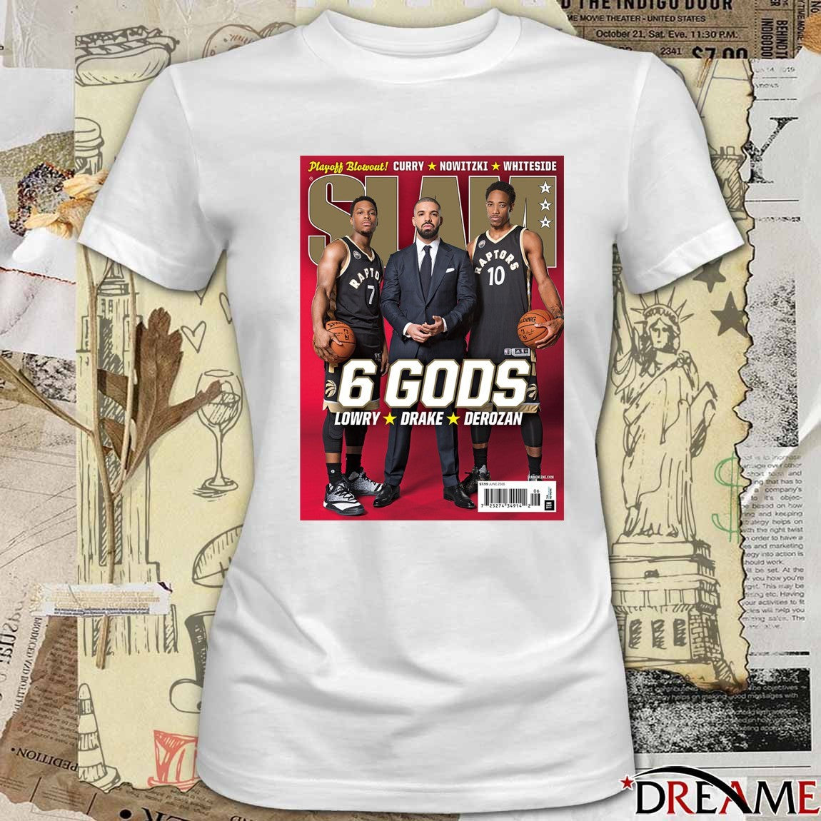 Slam 6 Gods Lowry, Drake and Derozan Playoff Blowout Curry Nowitzki Whiteside t-shirt