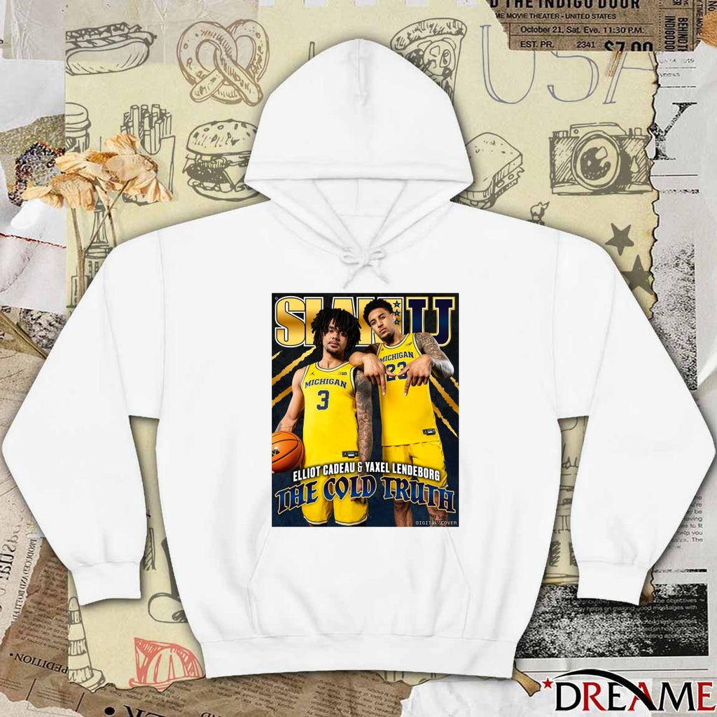 Slam U Michigan basketball Elliot Cadeau and Yaxel Lendeborg The Cold Truth Poster t-shirt