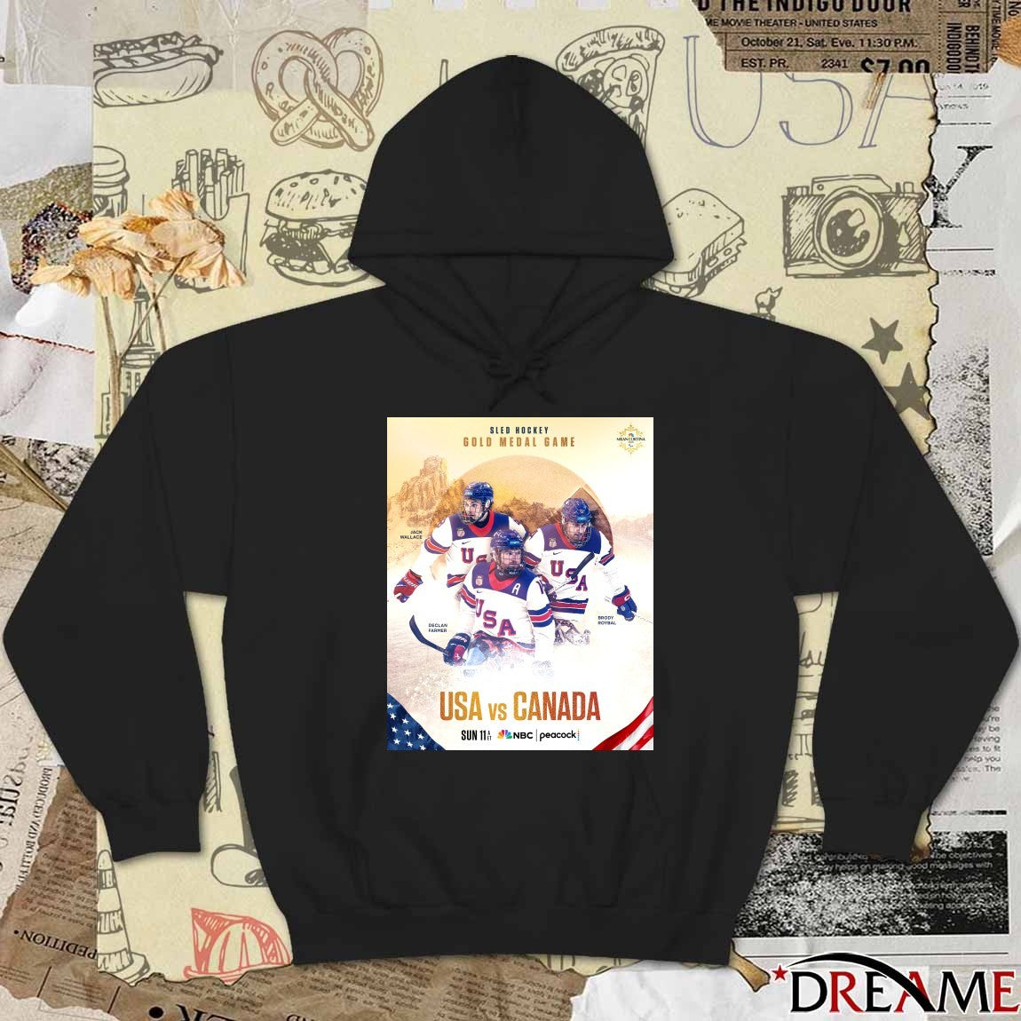 Sled Hockey Gold Medal Game USA Vs Canada Jack Wallace, Declan Farmer and Brody Roybal Poster t-shirt