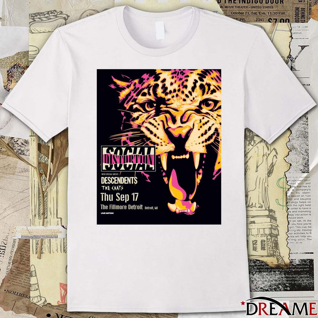 Social Distortion and Descendents, The Hats September 17 2026 The Fillmore Detroit Poster t-shirt