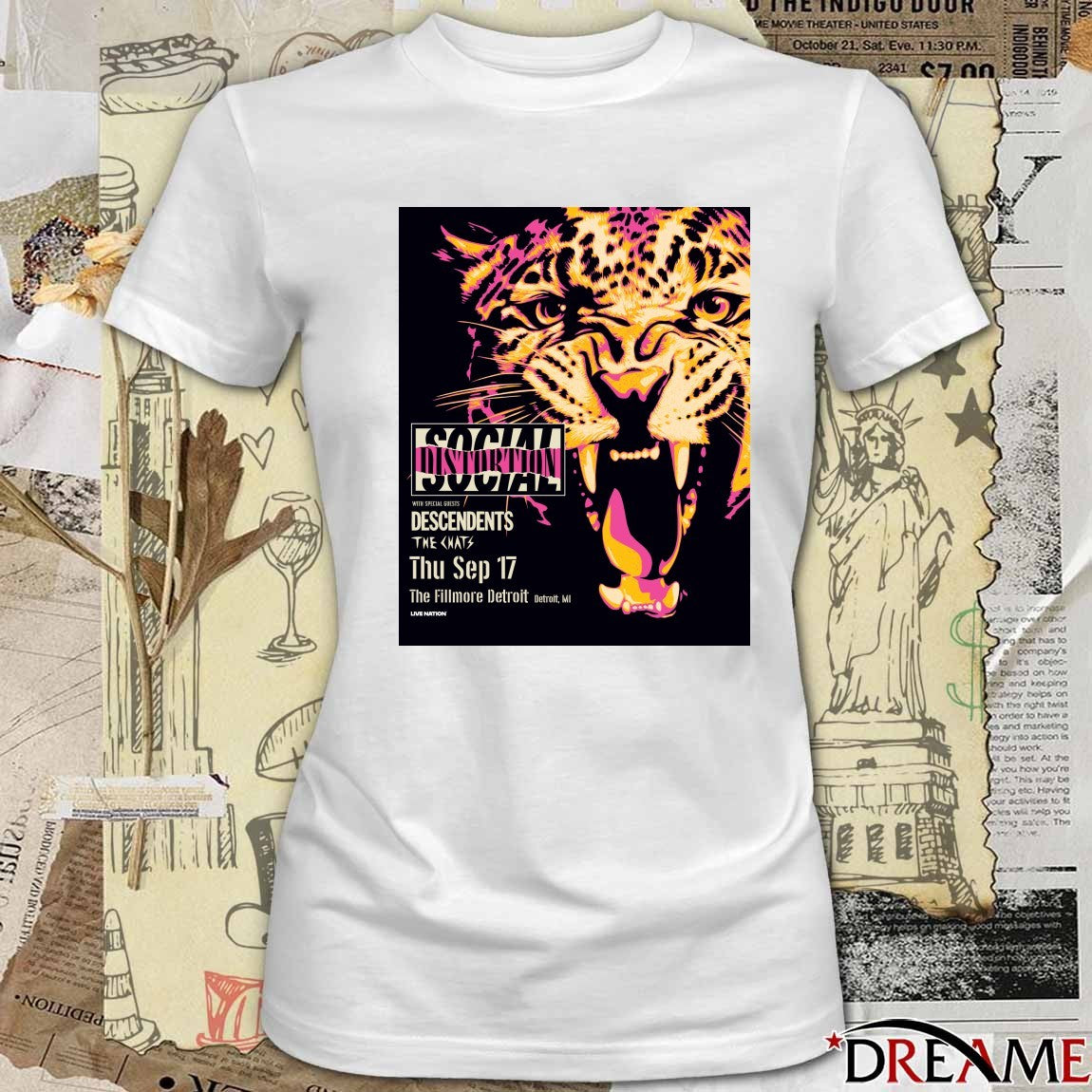 Social Distortion and Descendents, The Hats September 17 2026 The Fillmore Detroit Poster t-shirt