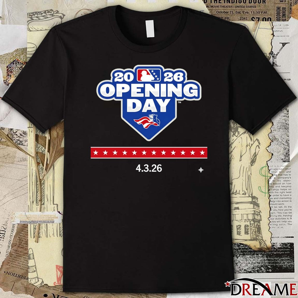 Somerset Patriots 2026 MLB Opening Day April 3, 2026 Logo t-shirt