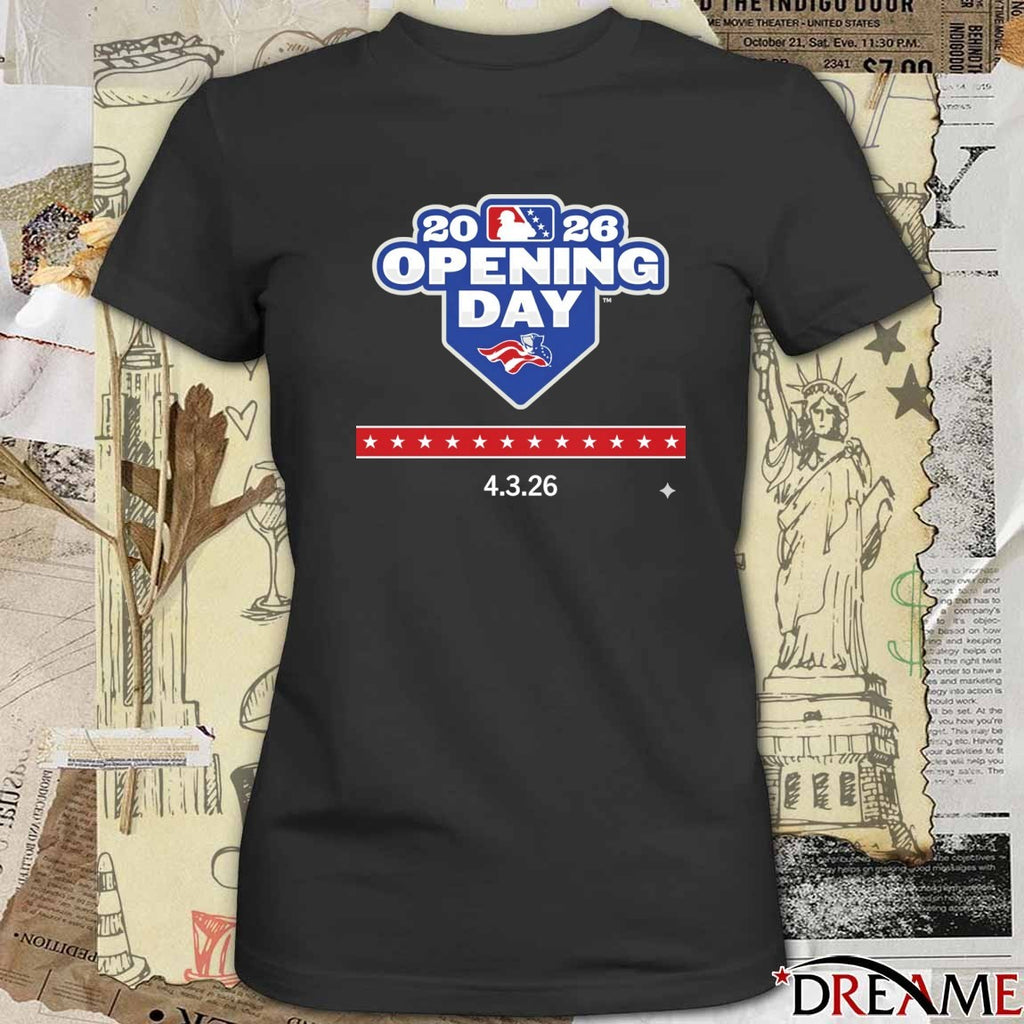 Somerset Patriots 2026 MLB Opening Day April 3, 2026 Logo t-shirt
