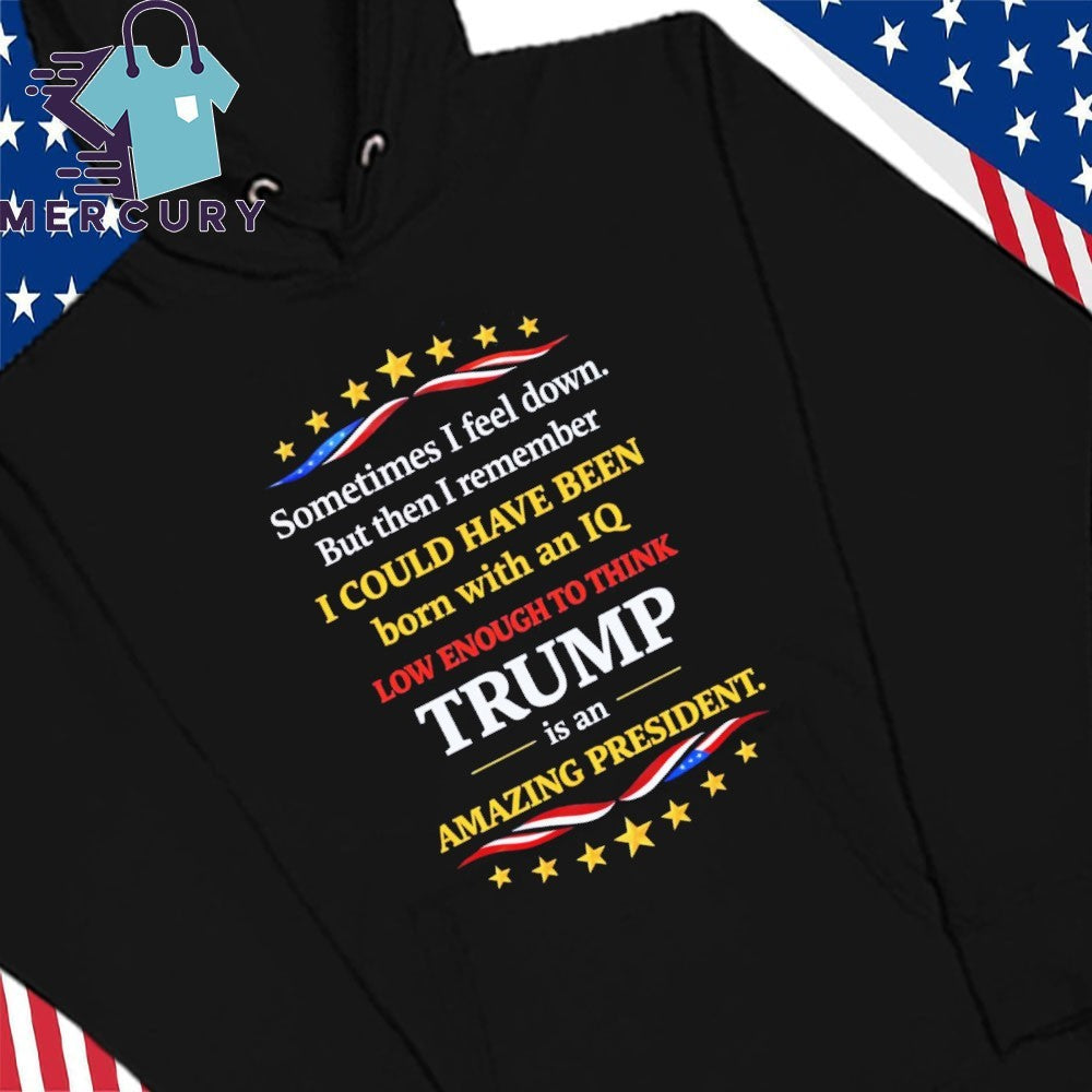 Sometimes I Feel Down But Then I Remember I Could Have Been Born With An IQ Low Enough To Think Trump Is An Amazing President Shirt