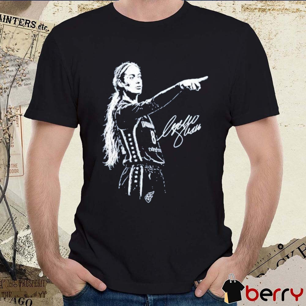 Sophie Cunningham Pointing Signature Indiana Fever WNBA Graphic t-shirt