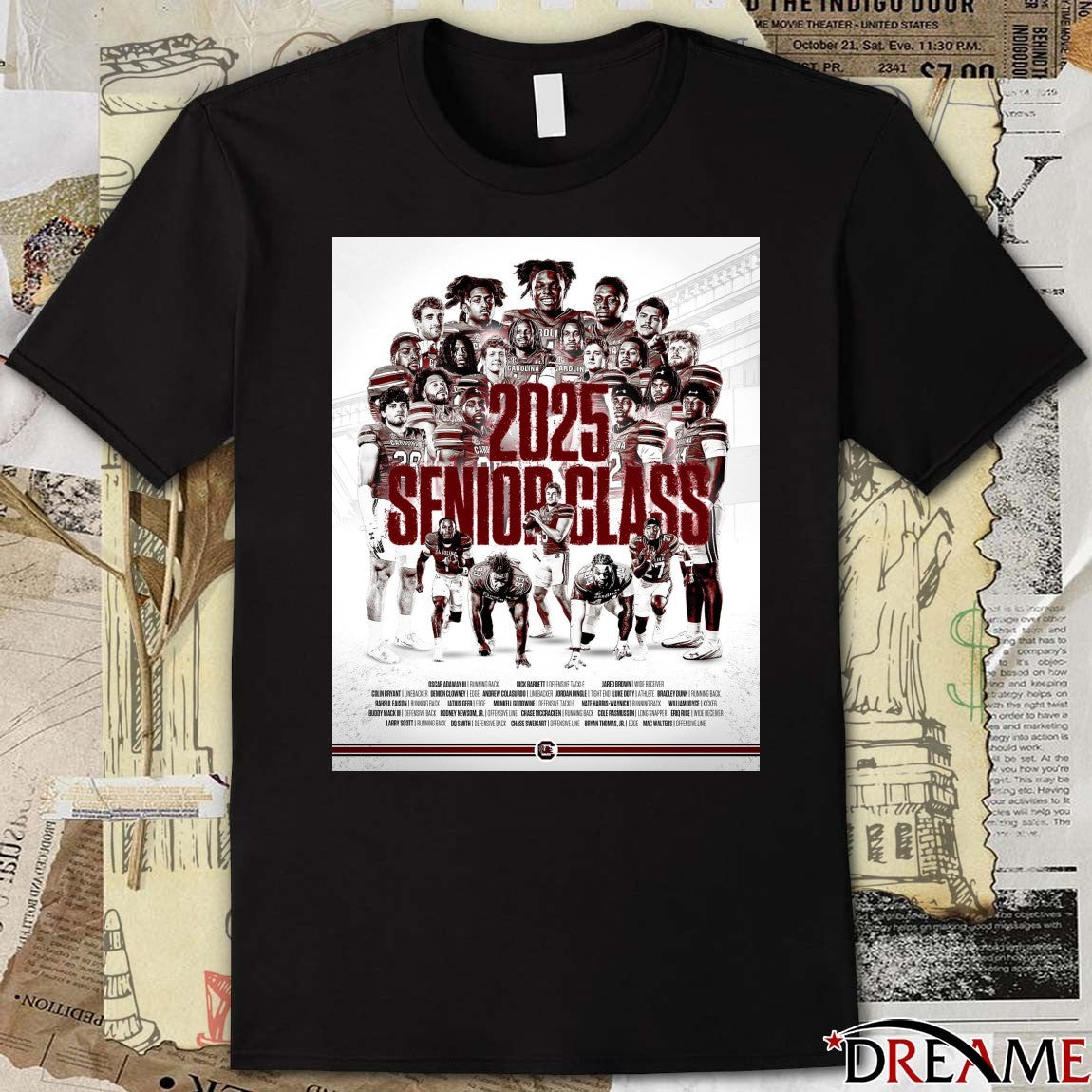 South Carolina Gamecock Football 2025 Senior Class Poster t-shirt
