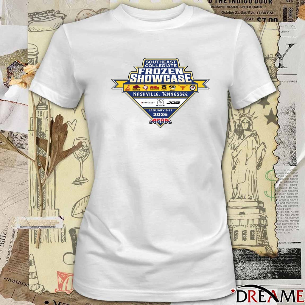 Southeast Collegiate Frozen Showcase ACHA Men’s Division II Ford Ice Center in Nashville, TN Logo t-shirt