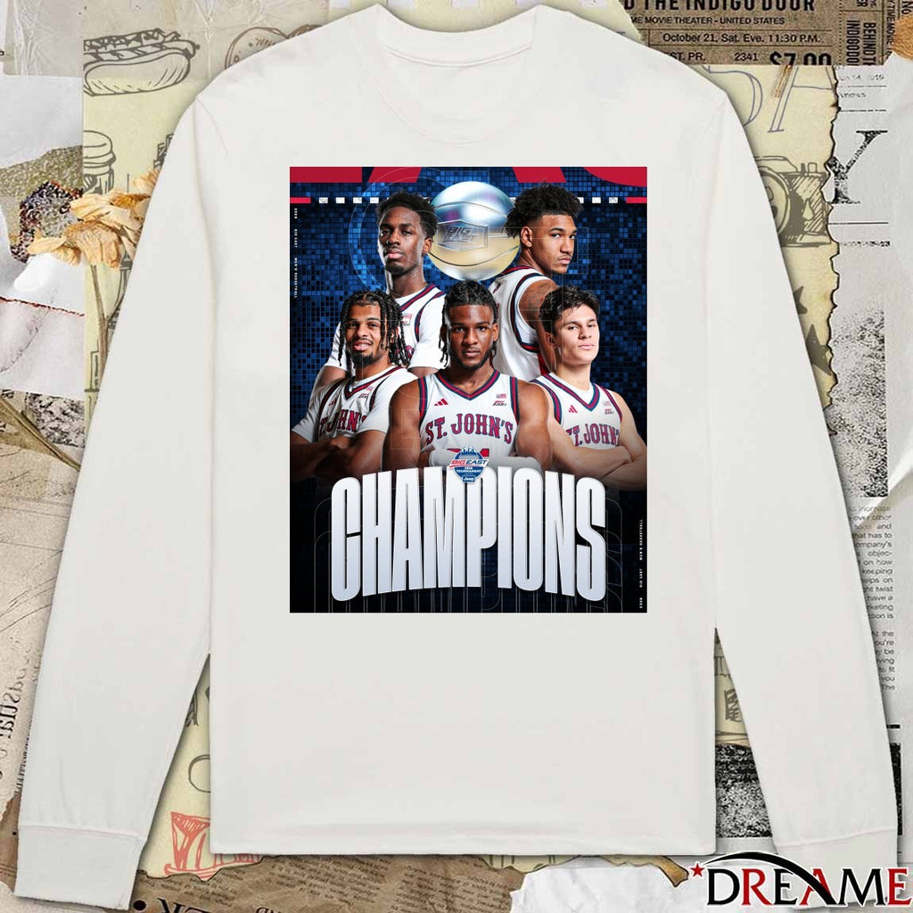 St. John’s Men’s Basketball Big East MBB 2026 Tournament Champions Poster t-shirt
