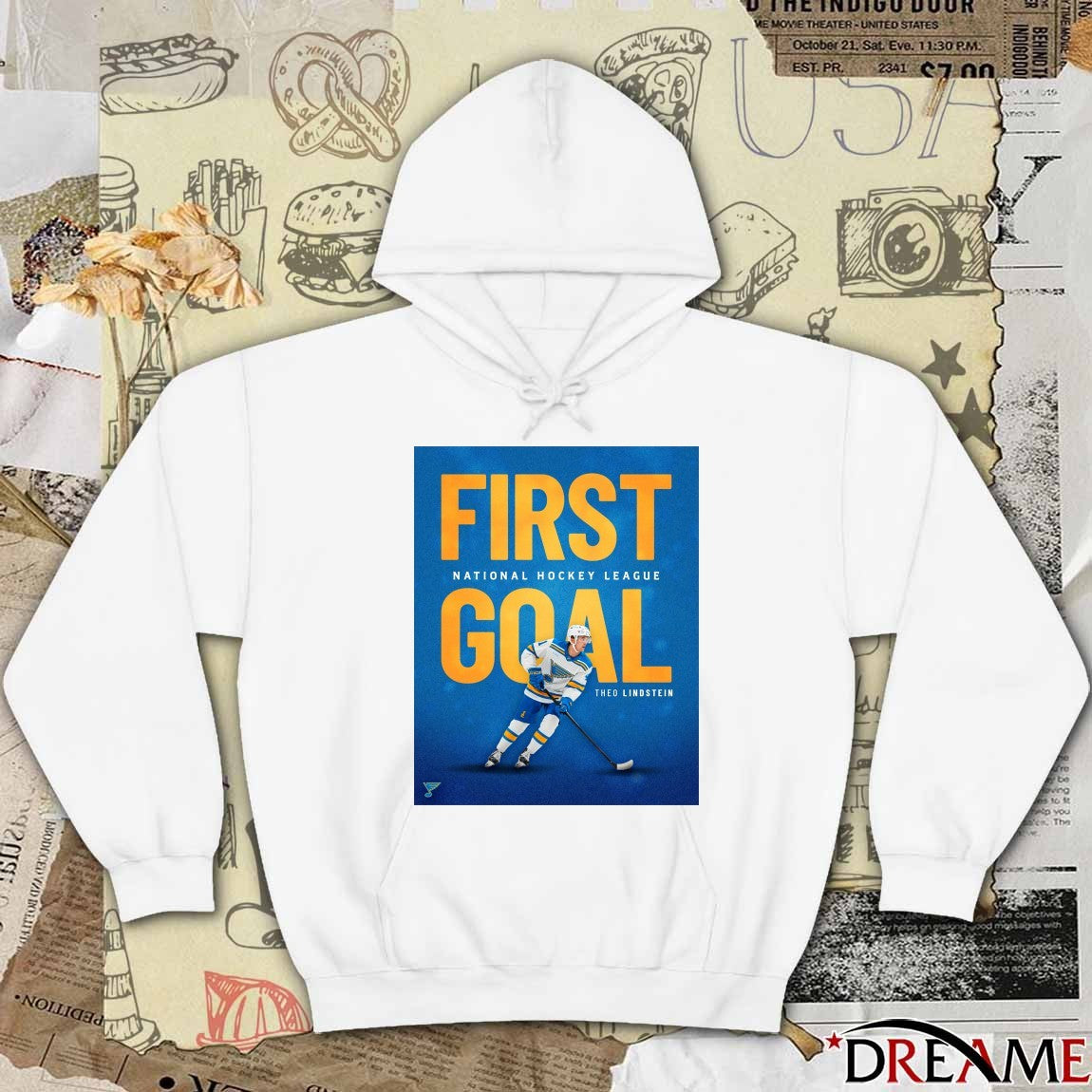 St. Louis Blues First Goal National Hockey League Theo Lindstein Poster t-shirt