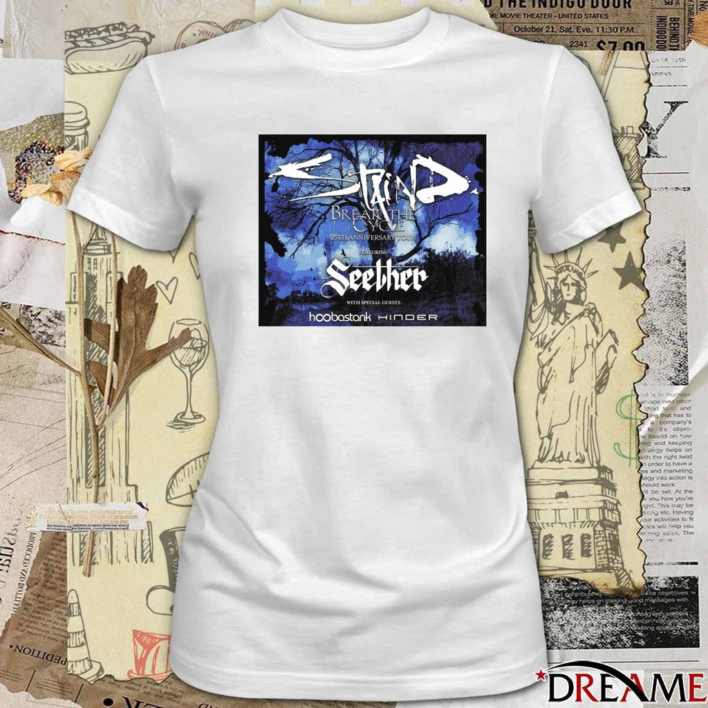 Staind Break The Cycle 25th Anniversary Tour 2026 Poster t-shirt