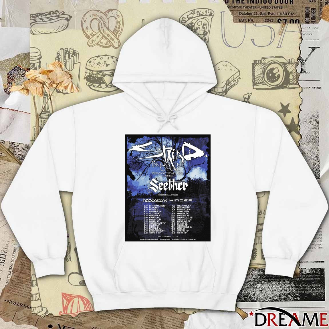 Staind Break The Cycle 25th Anniversary Tour May – October 2026 Poster t-shirt
