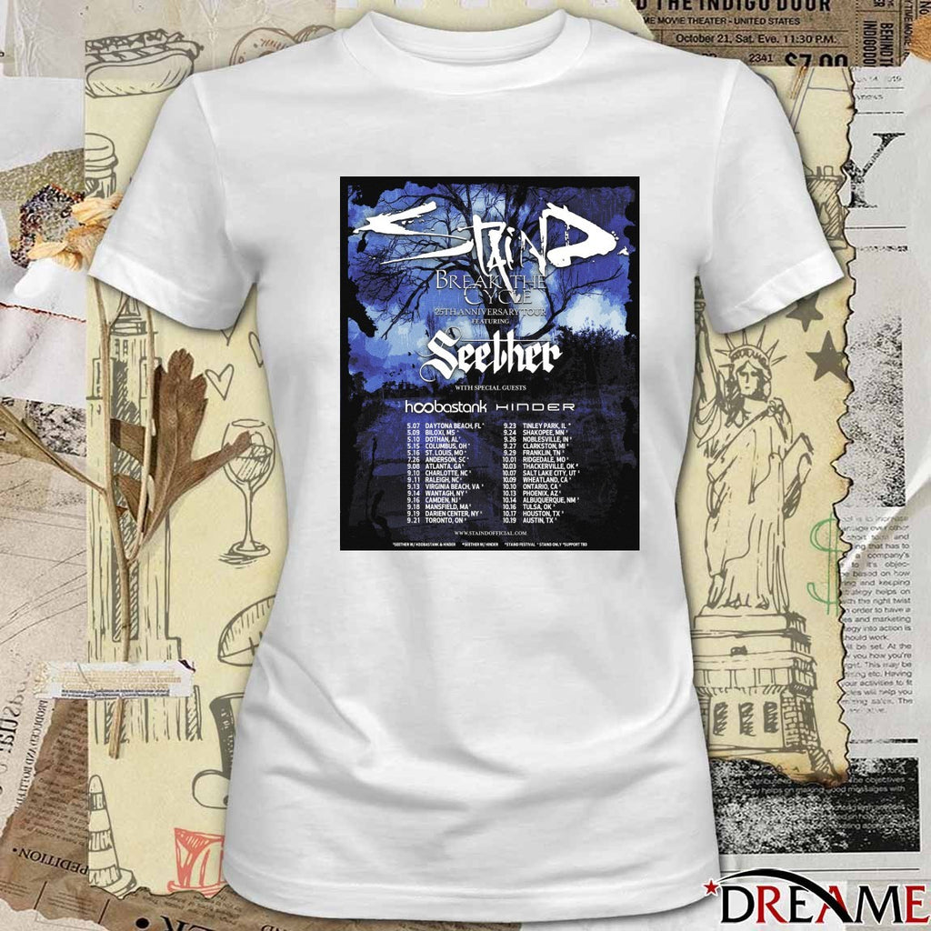 Staind Break The Cycle 25th Anniversary Tour May – October 2026 Poster t-shirt