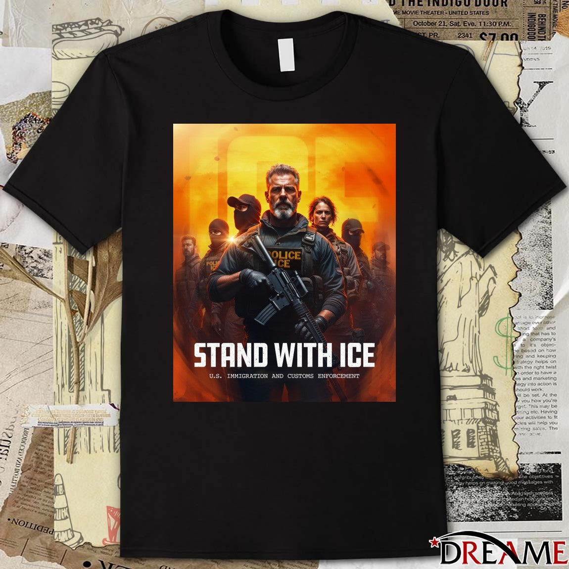 Stand With ice US Immigration And Customs Enforcement The White House Poster t-shirt