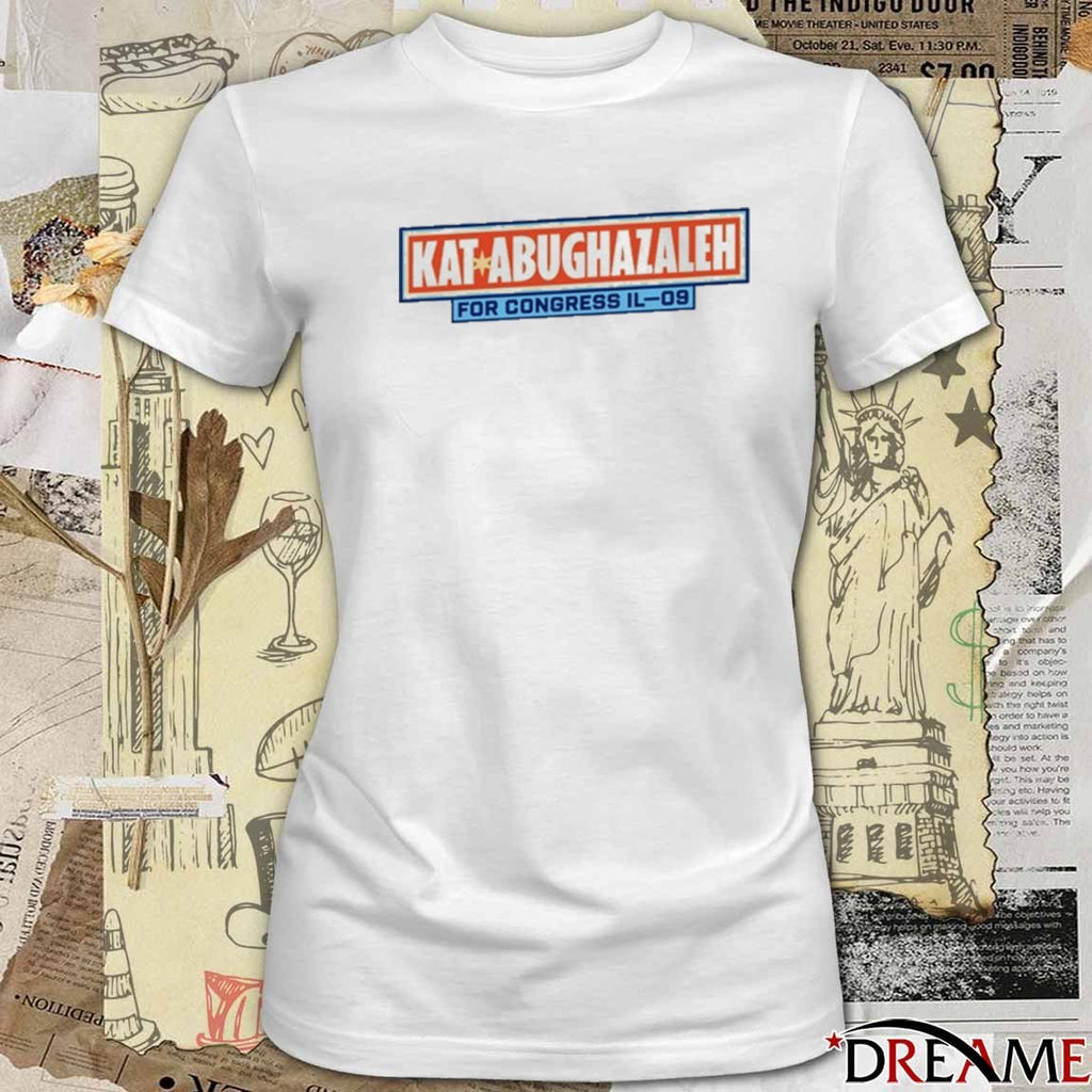 Steve Guest Kat Abughazaleh For Congress Illinois Multi Color Logo t-shirt