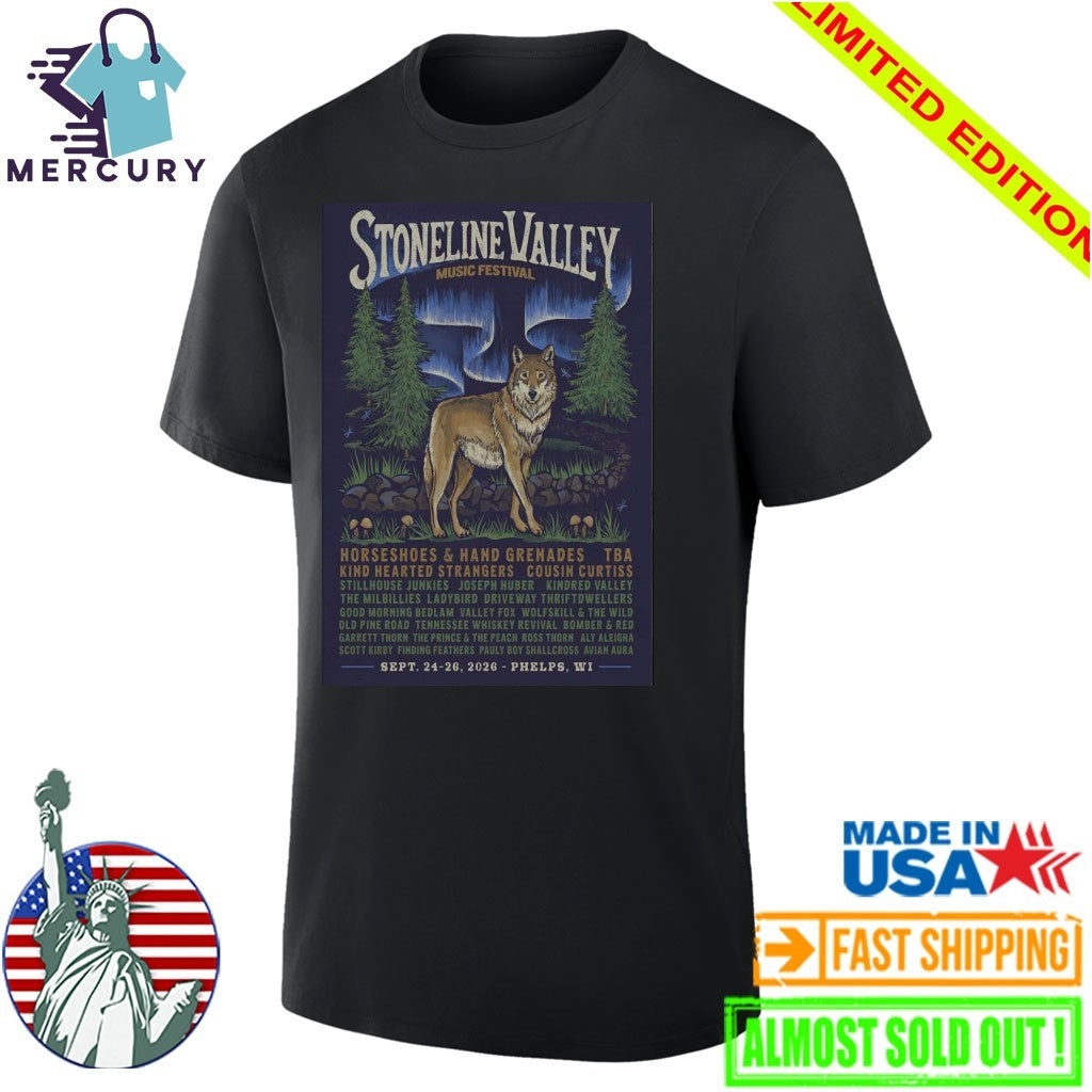 Stoneline Valley Music Festival Sept 24-26 2026 Phelps Wisconsin Poster Shirt