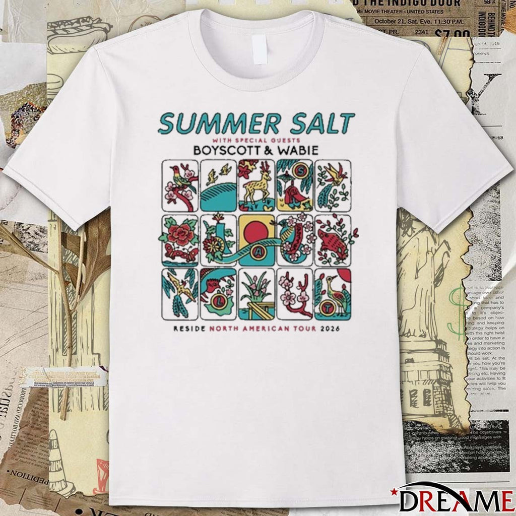 Summer Salt With Boyscott and Wabie Reside North American Tour 2026 t-shirt