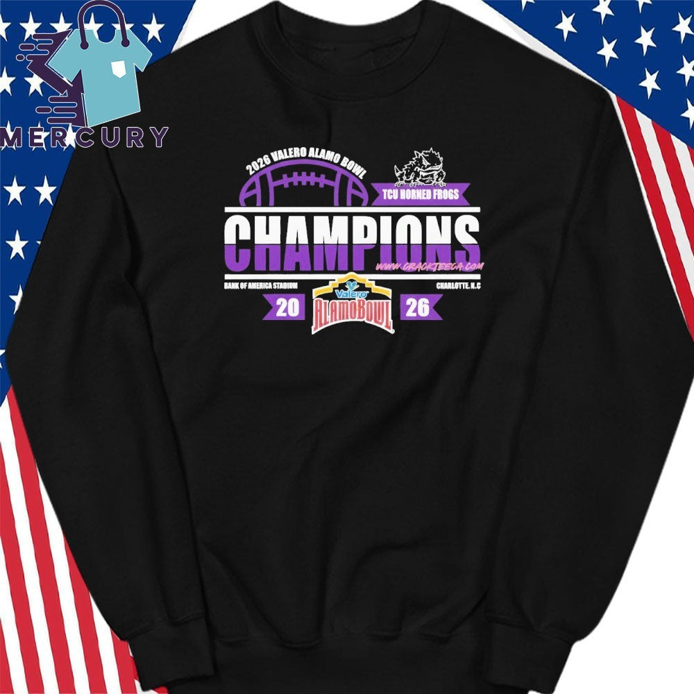 TCU Horned Frogs Football 2025 Valero Alamo Bowl Champions Locker Room Shirt