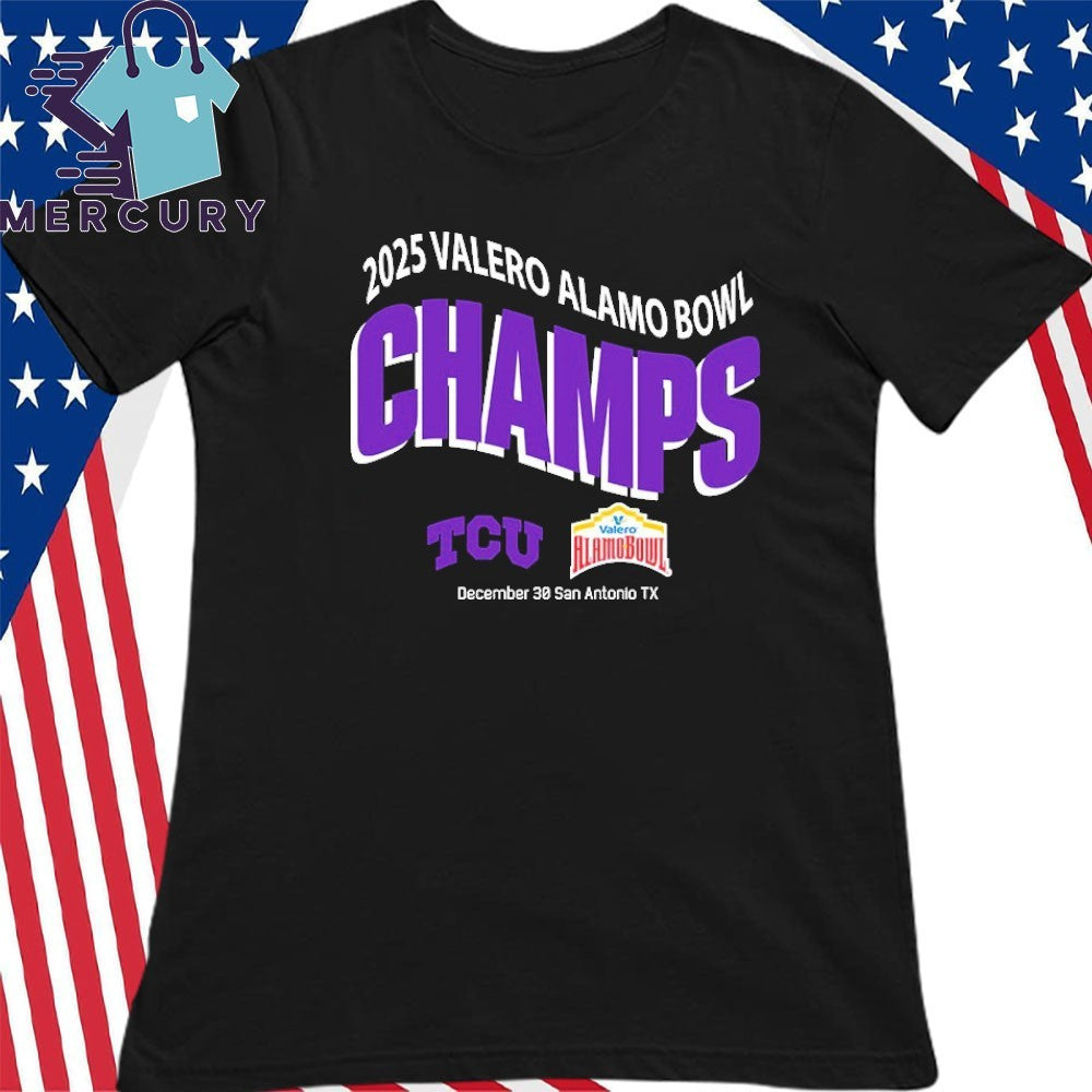 TCU Horned Frogs Football 2025 Valero Alamo Bowl Champions On December 30 In San Antonio TX Shirt