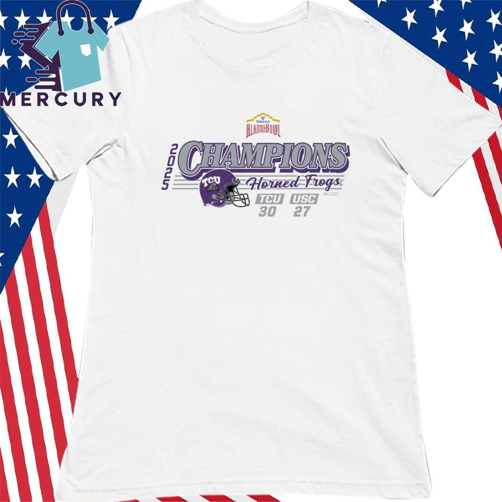 TCU Horned Frogs Victory 30-27 USC Trojans 2025 Valero Alamo Bowl Champions Score Shirt