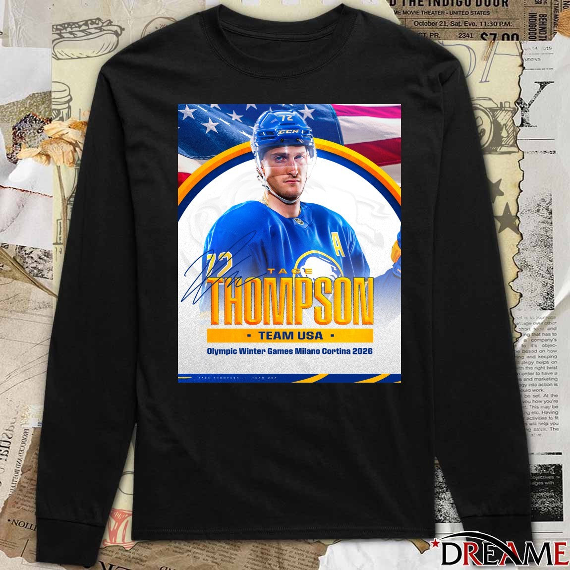 Tage Thompson Team USA Olympic Winter Games Milano Cortina 2026 Signature Poster t-shirt