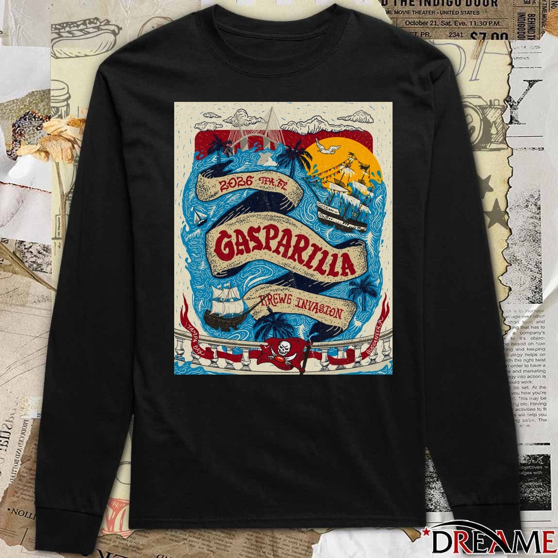 Tampa Bay Buccaneers 2026 Gasparilla Krewe Invasion Poster t-shirt