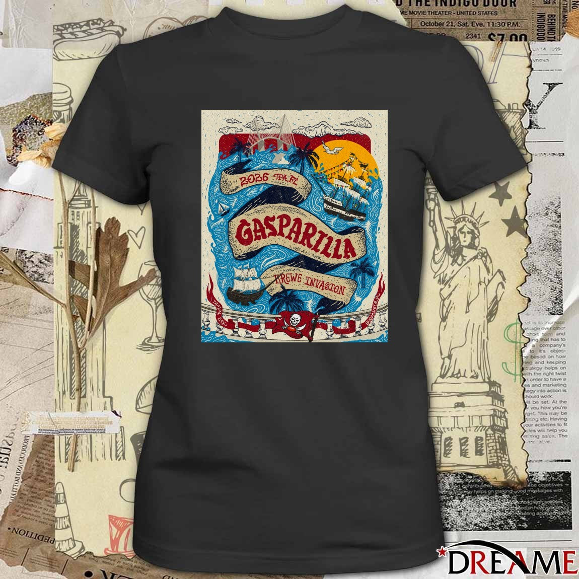 Tampa Bay Buccaneers 2026 Gasparilla Krewe Invasion Poster t-shirt