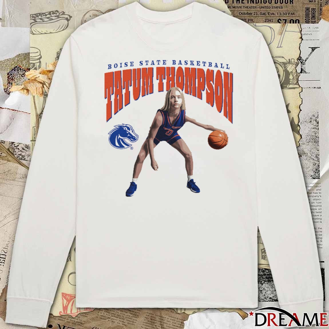 Tatum Thompson Arch Illustrated Boise State Basketball t-shirt