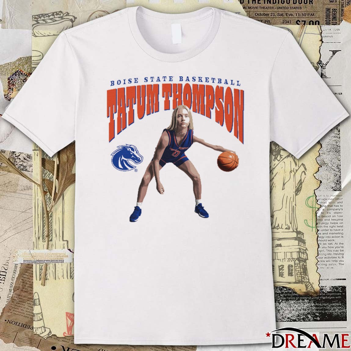 Tatum Thompson Arch Illustrated Boise State Basketball t-shirt