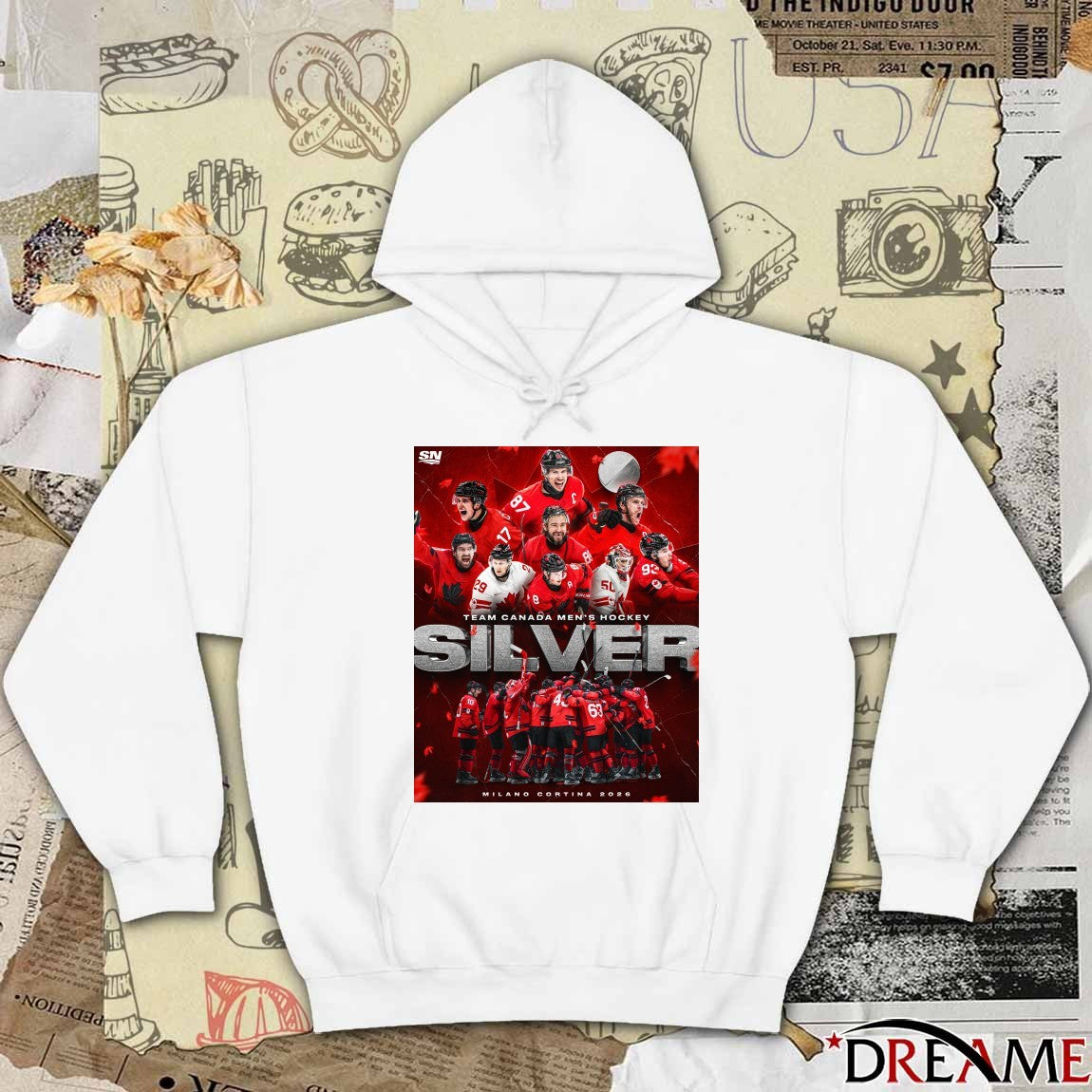 Team Canada Men’s Hockey Silver Medal Milano Cortina 2026 Poster t-shirt