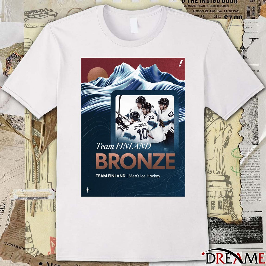 Team Finland Takes Bronze In Men’s Ice Hockey Back To Back Winter Olympic Medals Poster t-shirt
